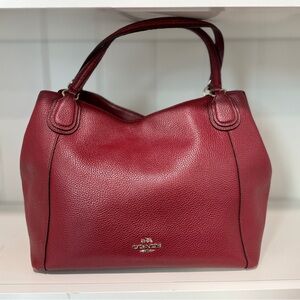 Coach Edie Shoulder Bag – Red Leather